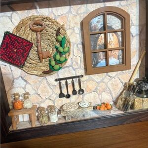 Handmade  Miniature Kitchen Shadow Box